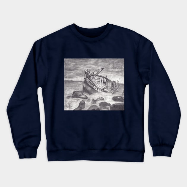 Sunken ship Crewneck Sweatshirt by BeritValk